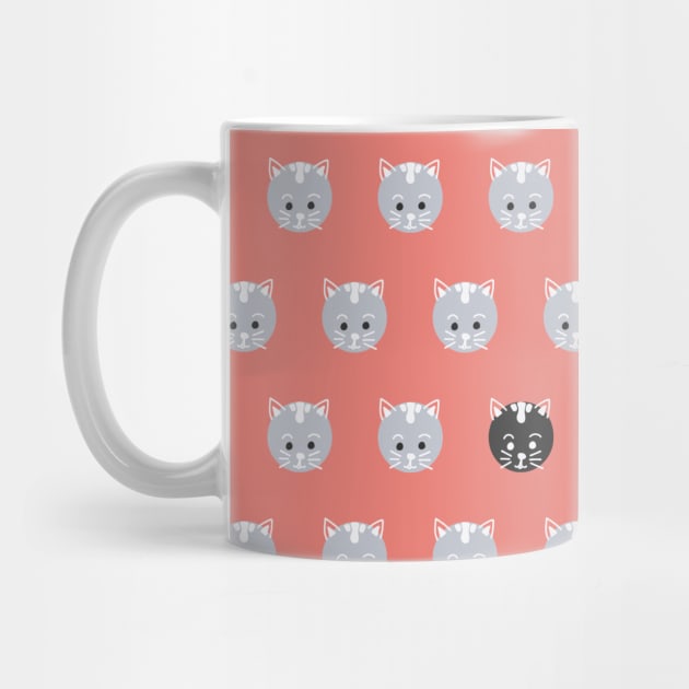 Cat Face Polka Dots by Sandra Hutter Designs